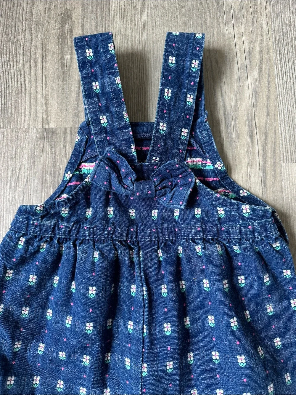 OshKosh B'gosh Vintage Navy Floral Print Baby Overalls